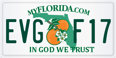FL license plate EVGF17