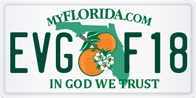 FL license plate EVGF18