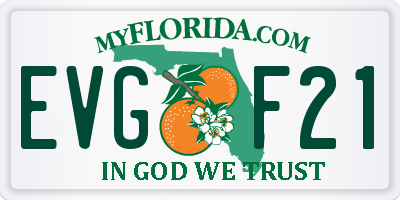 FL license plate EVGF21