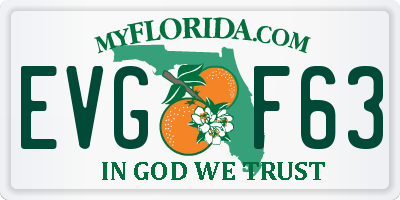 FL license plate EVGF63