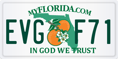 FL license plate EVGF71