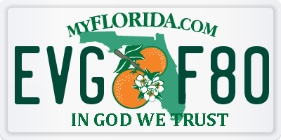 FL license plate EVGF80
