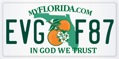 FL license plate EVGF87