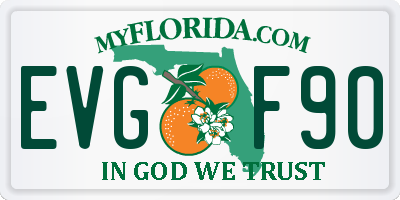 FL license plate EVGF90