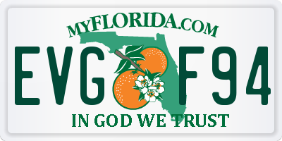FL license plate EVGF94