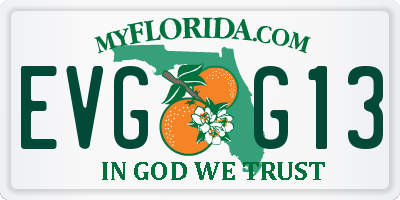 FL license plate EVGG13