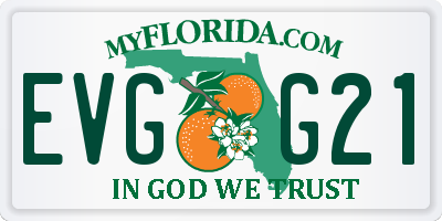 FL license plate EVGG21
