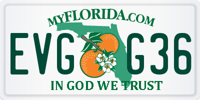 FL license plate EVGG36