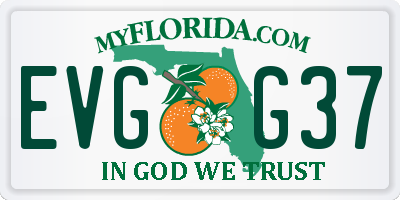 FL license plate EVGG37