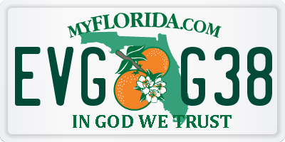 FL license plate EVGG38