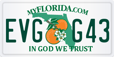 FL license plate EVGG43