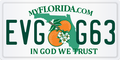 FL license plate EVGG63