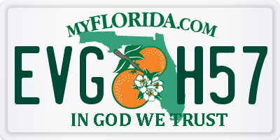 FL license plate EVGH57