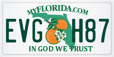 FL license plate EVGH87