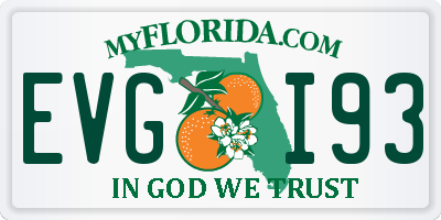FL license plate EVGI93