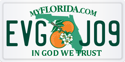 FL license plate EVGJ09