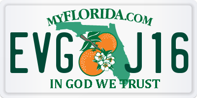 FL license plate EVGJ16