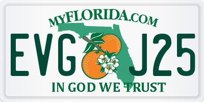 FL license plate EVGJ25