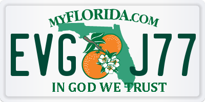 FL license plate EVGJ77