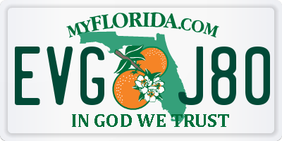 FL license plate EVGJ80