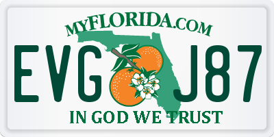FL license plate EVGJ87