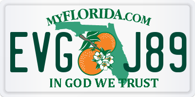 FL license plate EVGJ89