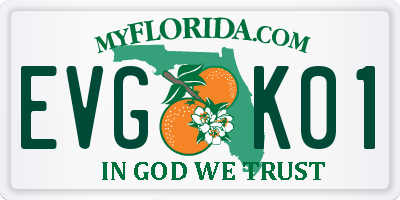 FL license plate EVGK01
