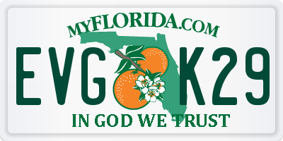 FL license plate EVGK29