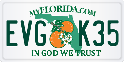 FL license plate EVGK35