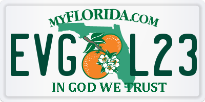 FL license plate EVGL23