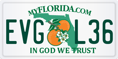 FL license plate EVGL36