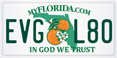 FL license plate EVGL80