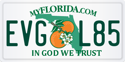 FL license plate EVGL85