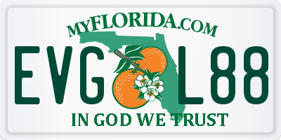 FL license plate EVGL88