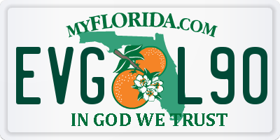 FL license plate EVGL90