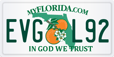 FL license plate EVGL92