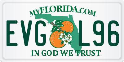 FL license plate EVGL96
