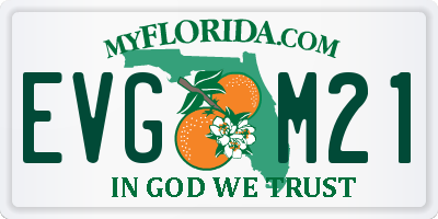 FL license plate EVGM21