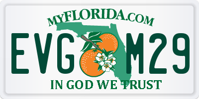 FL license plate EVGM29