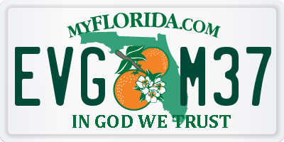FL license plate EVGM37