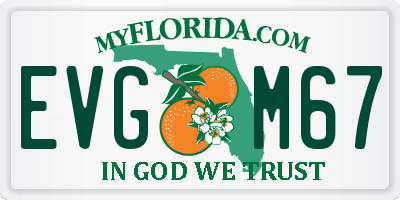 FL license plate EVGM67