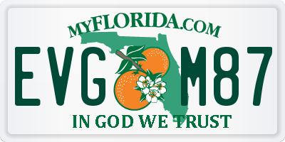 FL license plate EVGM87
