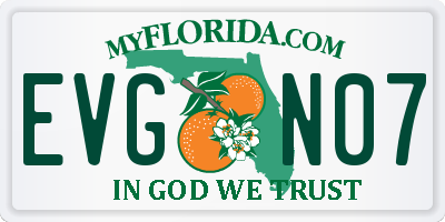FL license plate EVGN07