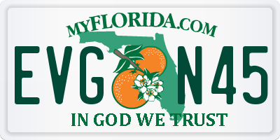 FL license plate EVGN45