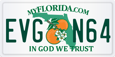 FL license plate EVGN64