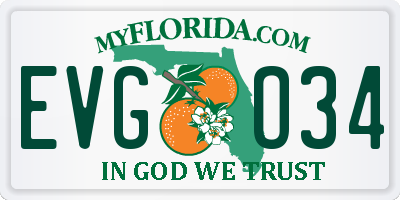 FL license plate EVGO34