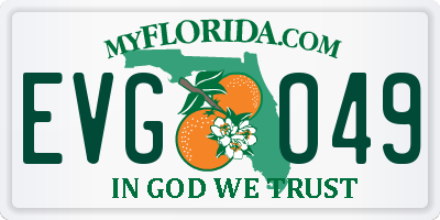 FL license plate EVGO49