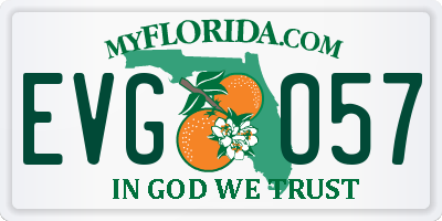 FL license plate EVGO57