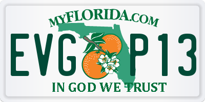 FL license plate EVGP13