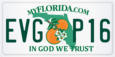 FL license plate EVGP16